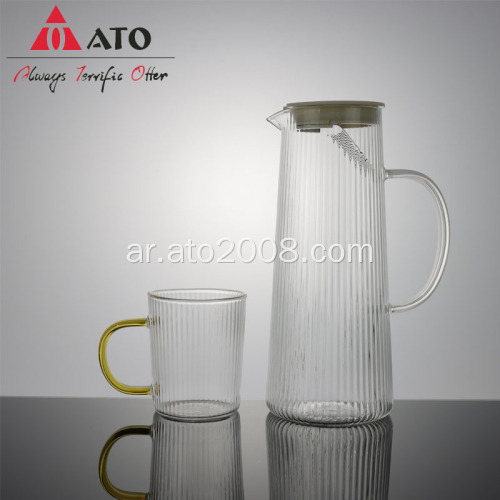 ato borosilicate الزجاجية ماء decanter مع الفولاذ المقاوم للصدأ